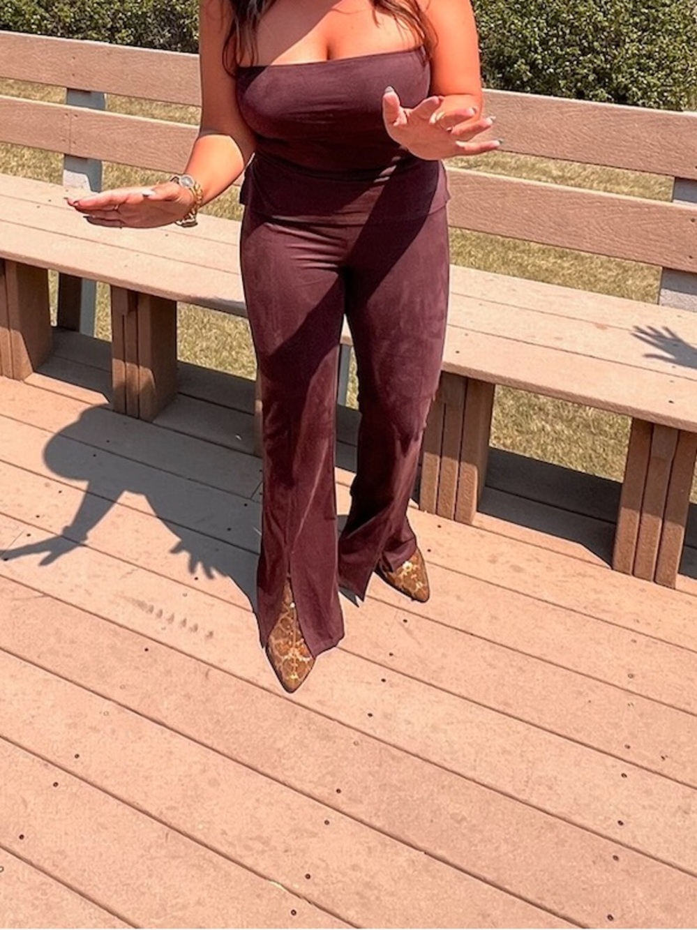 See You Monday Brown Two piece set